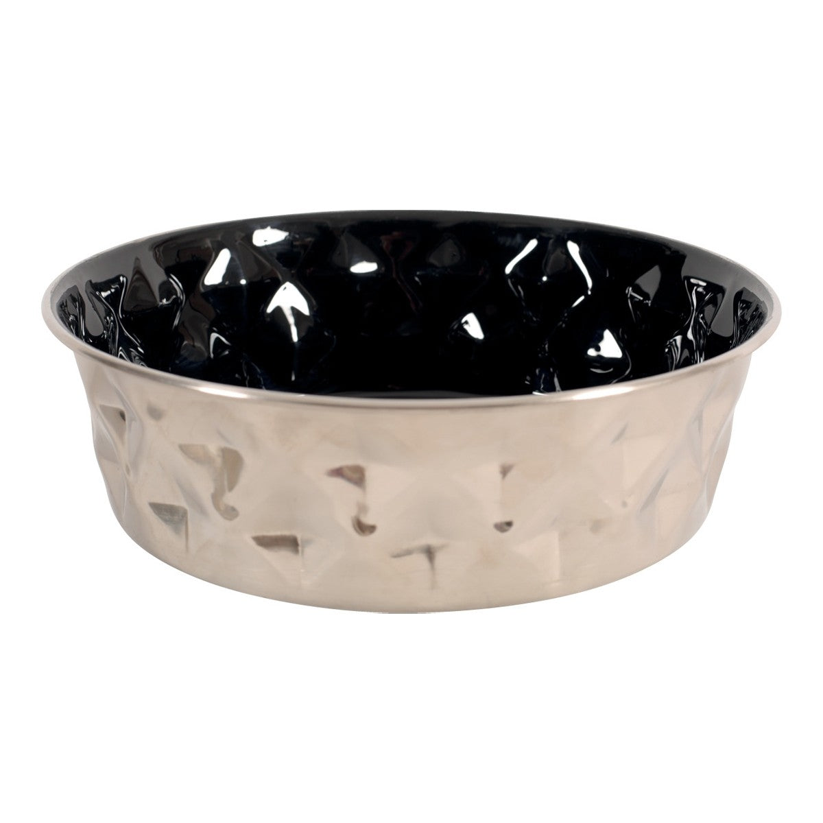 Diamonds Stainless Non-Slip Dog Bowls - Black 2.6L