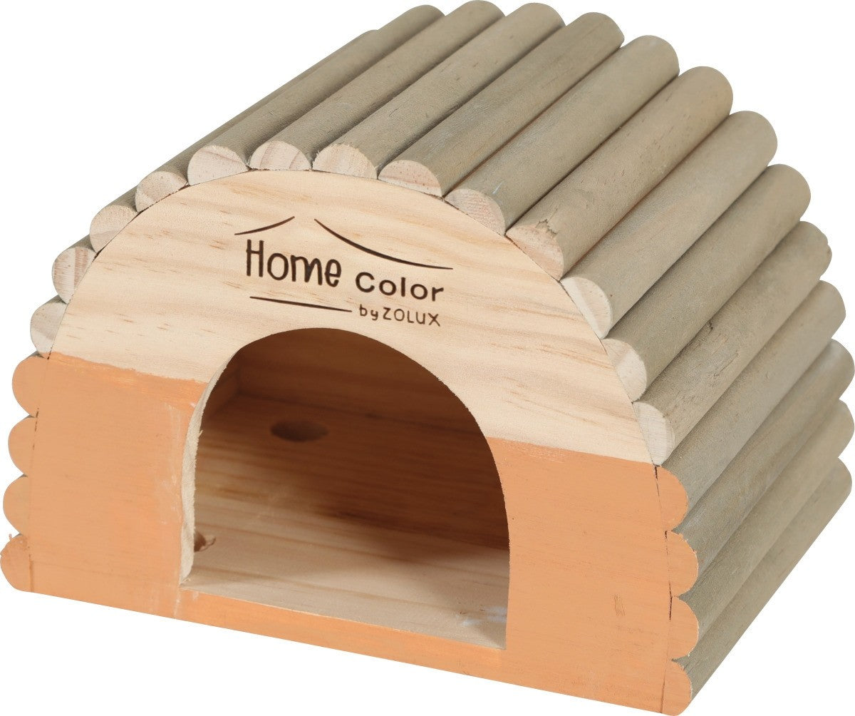 HOME COLOR WOODEN HOUSE WITH ROUND TIMBERS - MEDIUM/ORANGE