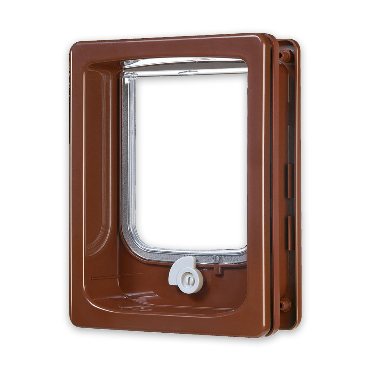 Cat-flap for Wooden Door with tunnel - Brown