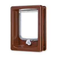 Thumbnail for Cat-flap for Wooden Door with tunnel - Brown