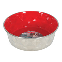 Thumbnail for Diamonds Stainless Non-Slip Dog Bowls - Red 1.8L