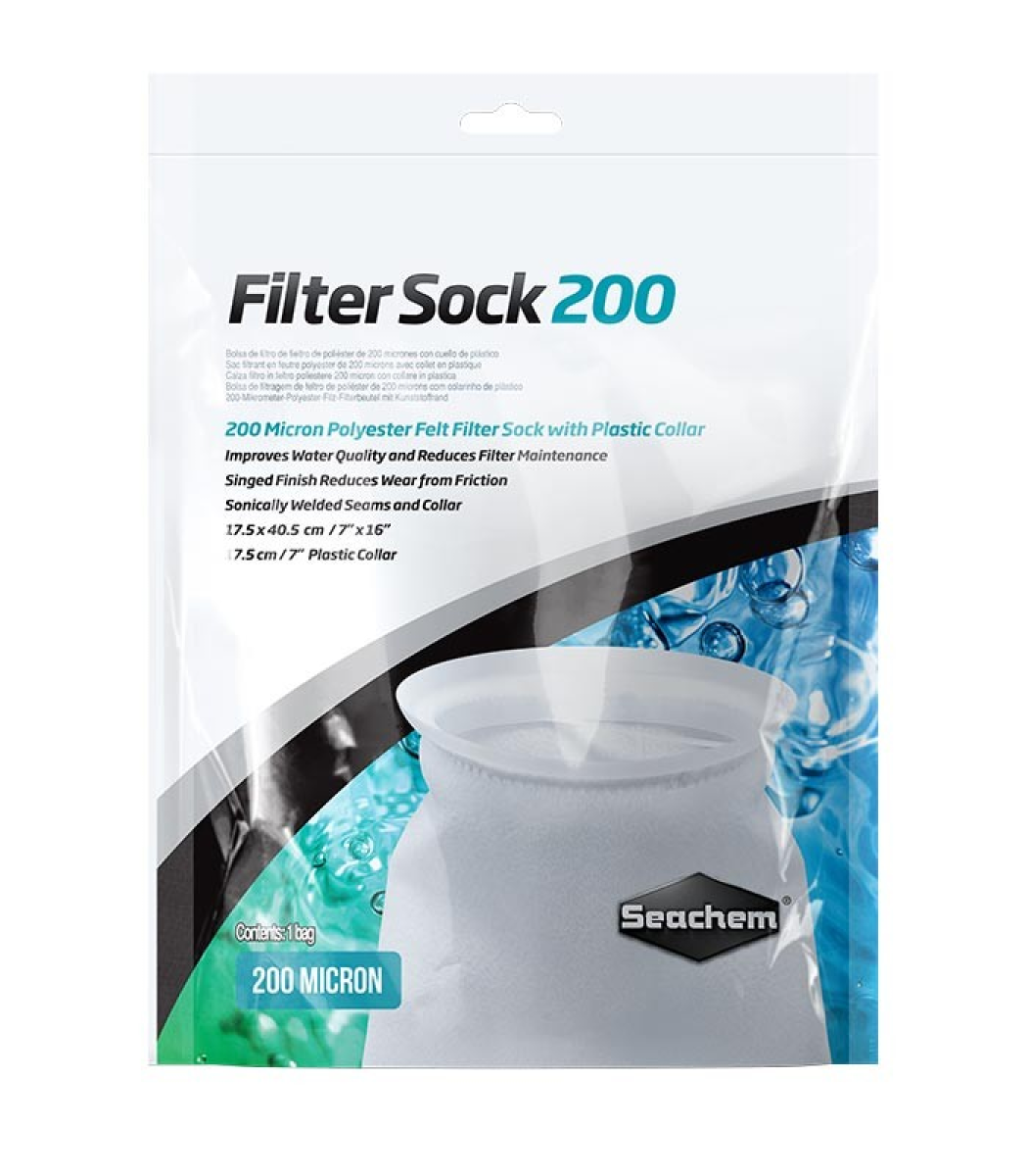 Filter Sock 200 micron welded 17.5 x 40.5cm