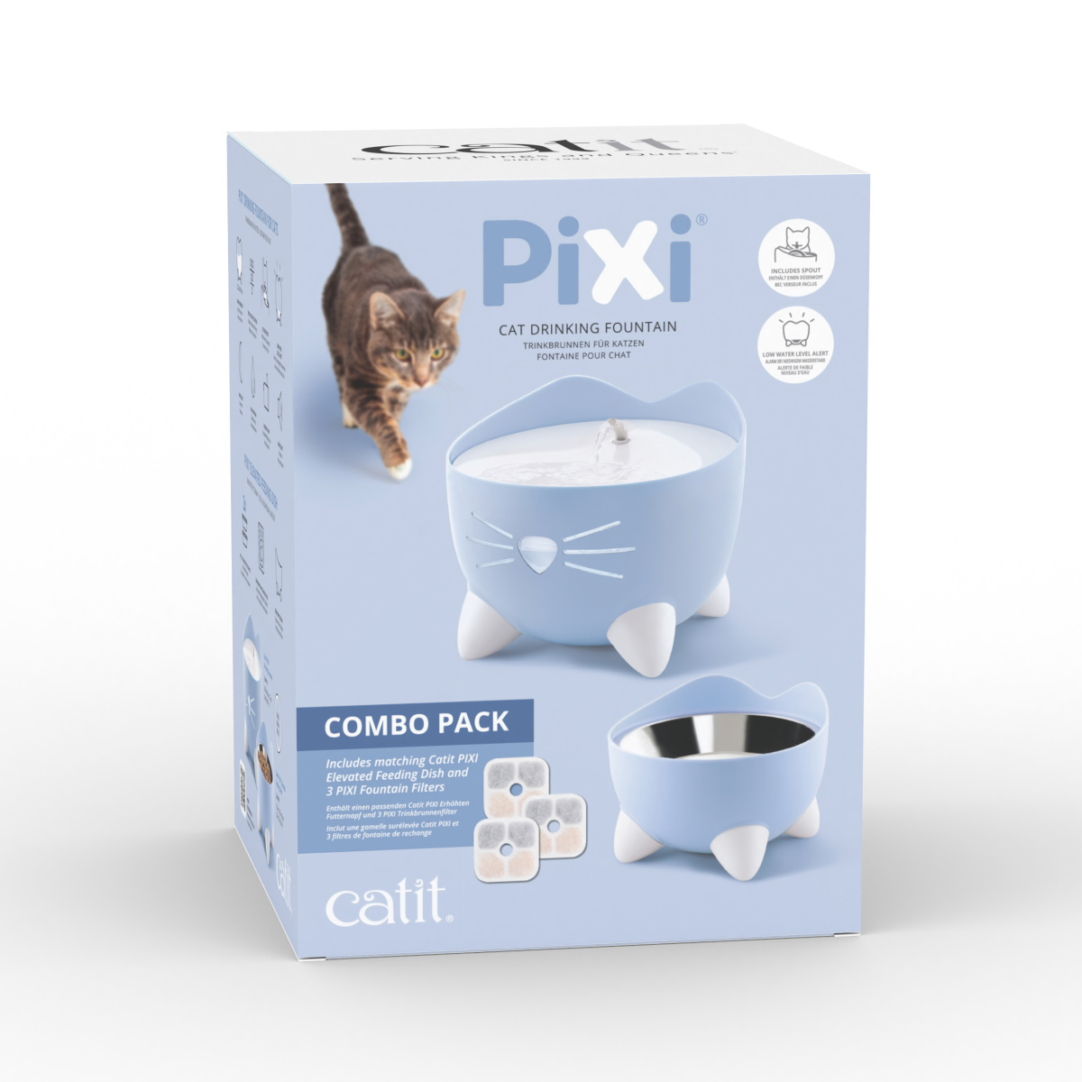 CatIt Pixi Drinking Fountain - Combo pack/Blue