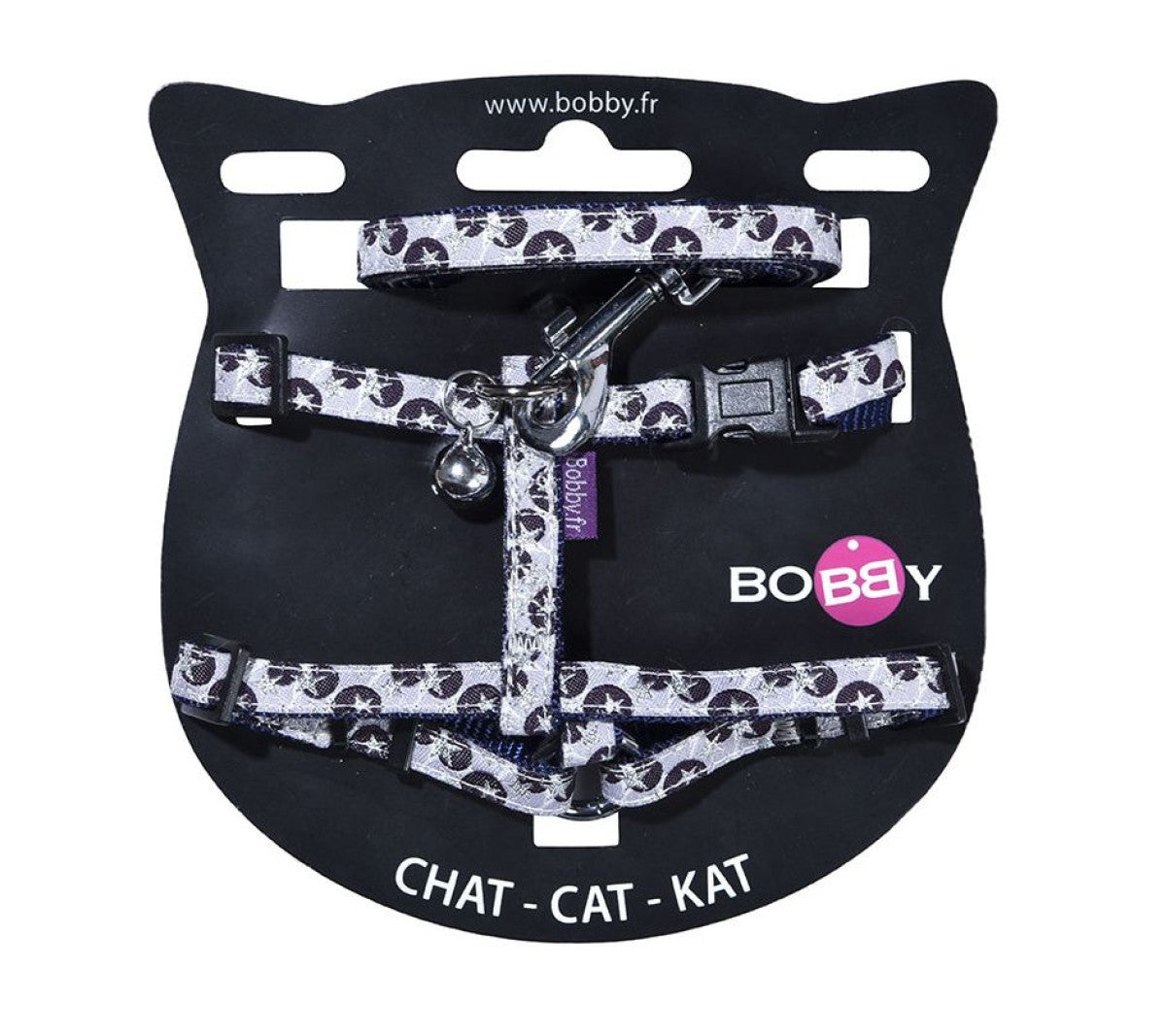 Confetti Cat Harness & Lead - Mauve / XS