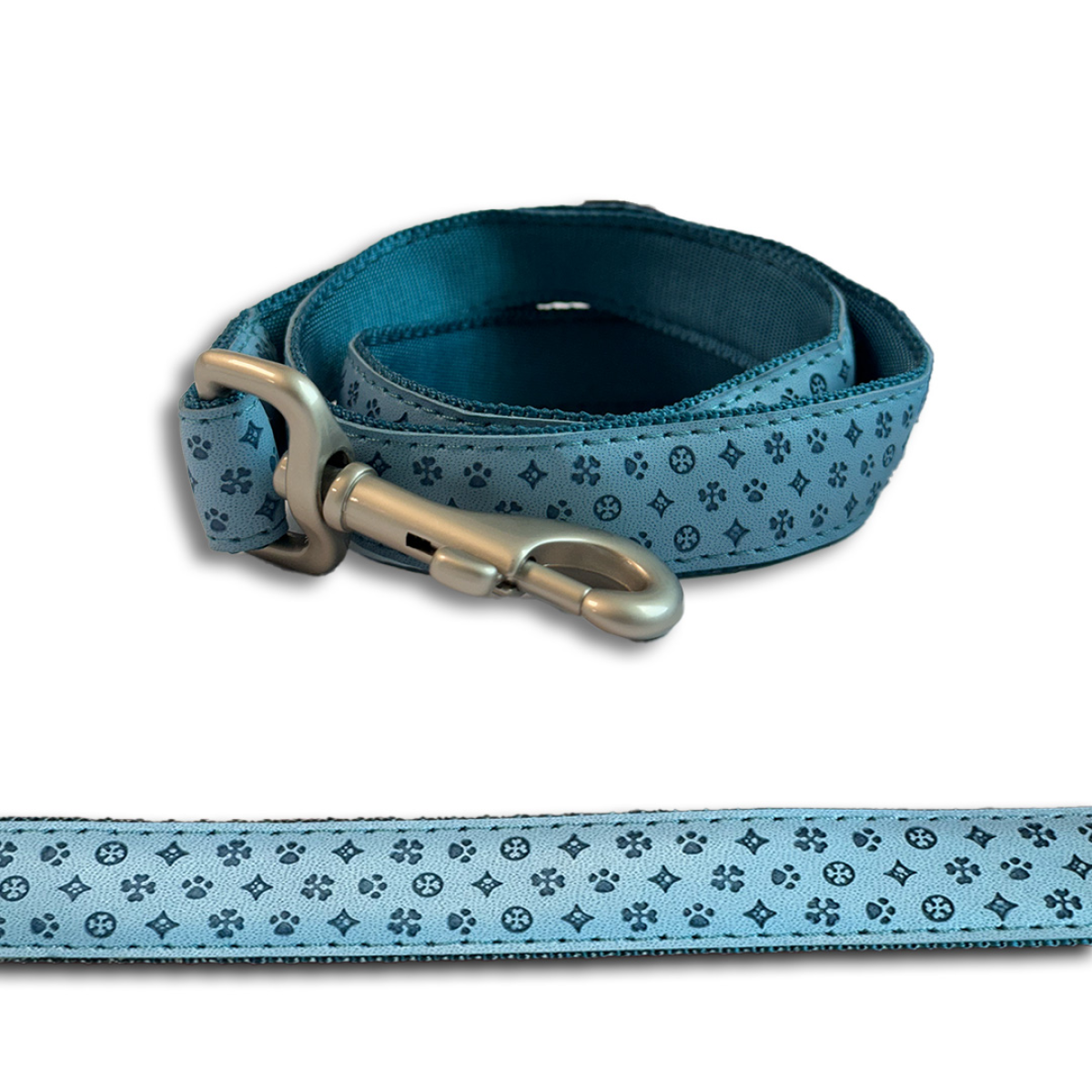 Mylord Leatherette Dog Leash 120 x 2.5 cm, Light Blue