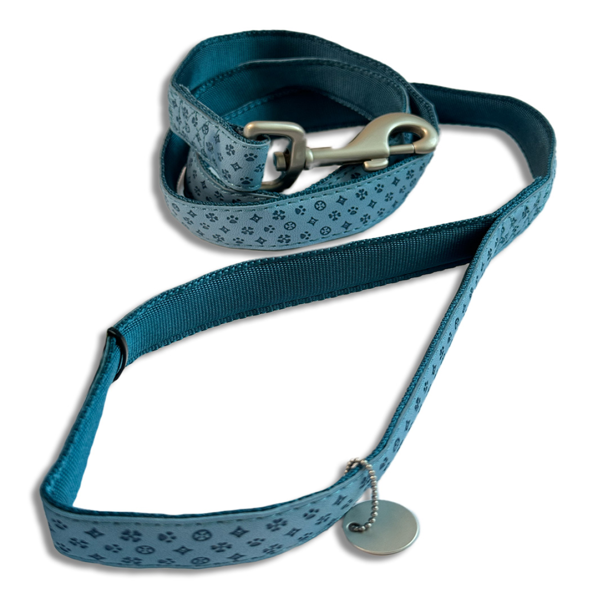 Mylord Leatherette Dog Leash 120 x 2.5 cm, Light Blue