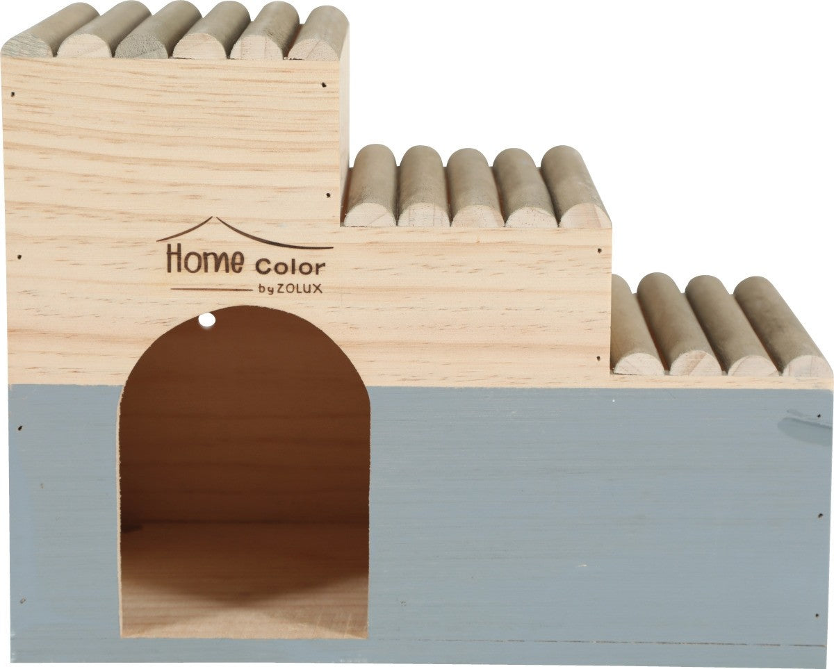 HOME COLOR WOODEN HOUSE WITH ROUND TIMBERS - LARGE/GREY