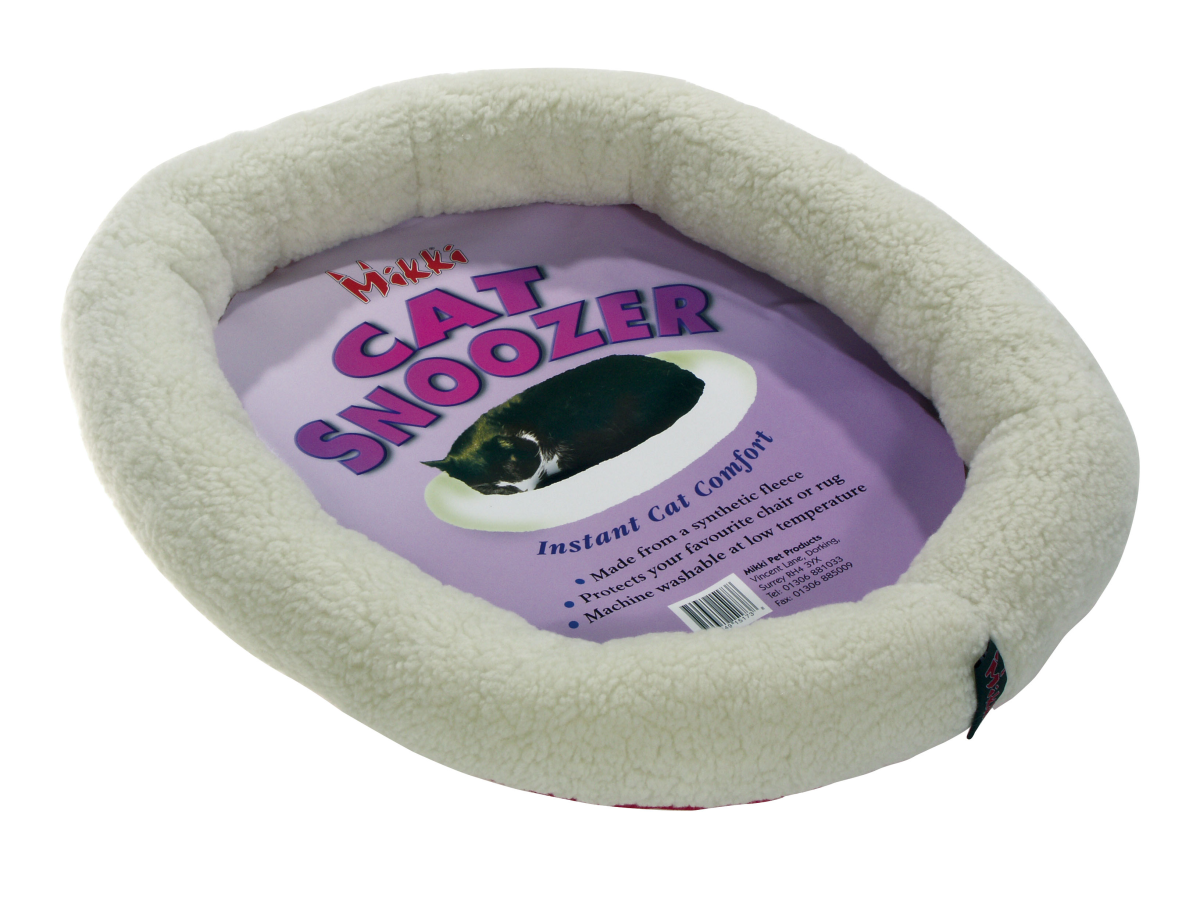 Mikki Cat Snoozer Pet Bed Pillow, Medium, White