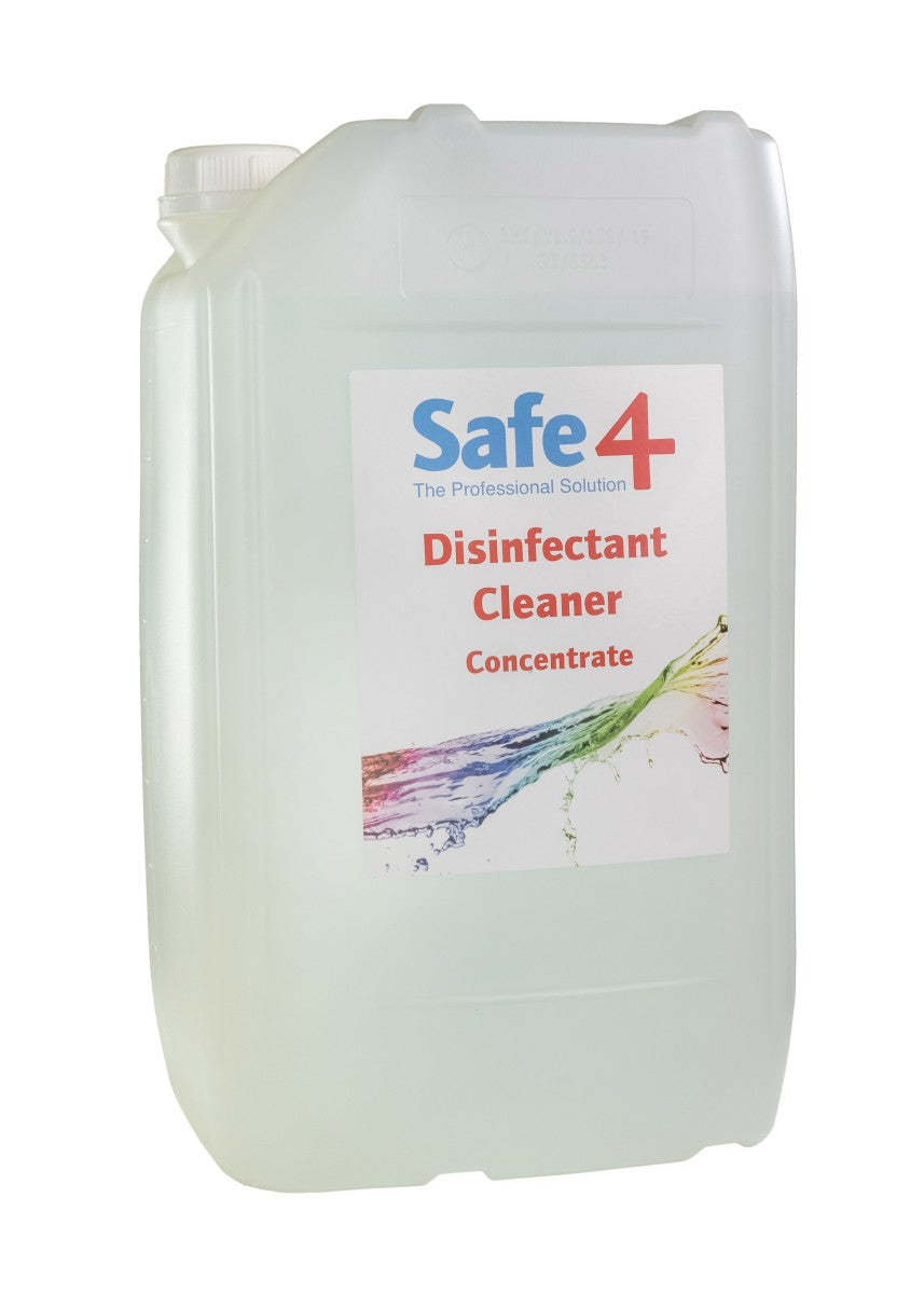 Safe4 Concentrated Disinfectant Cleaner, Clear Unscented, 25 Litre