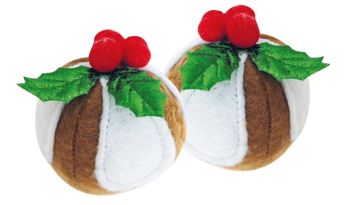 CHRISTMAS CAT TOY PUDDING 6 x 7 cm, 2pcs