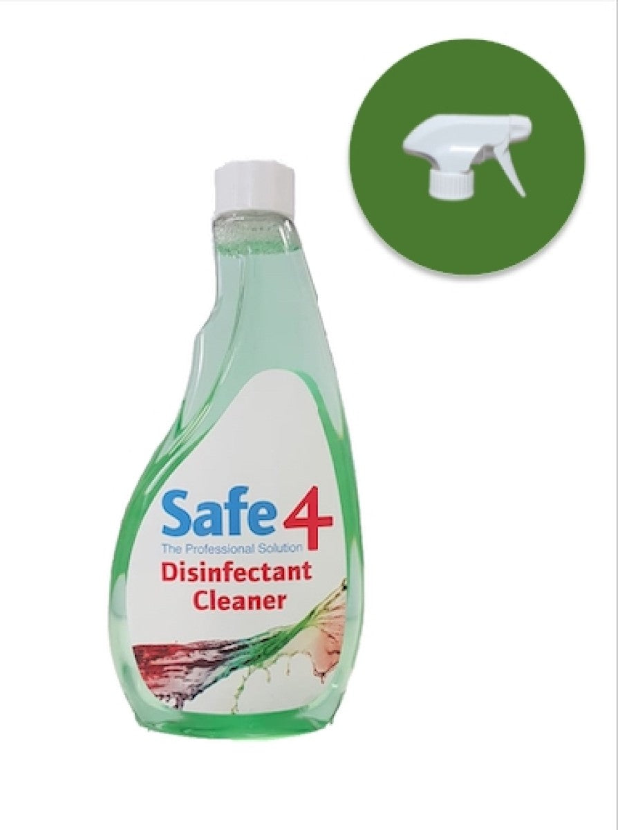 Safe4 Disinfectant Pre-diluted spray 1:10 dilution, Apple Scent, 500ml