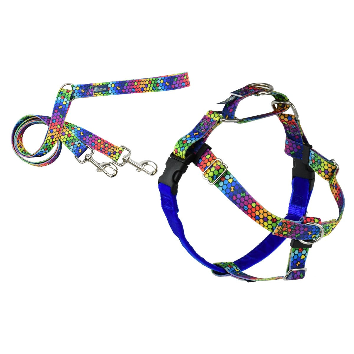 RAINBOW FREEDOM NO PULL HARNESS AND LEASH - MEDIUM