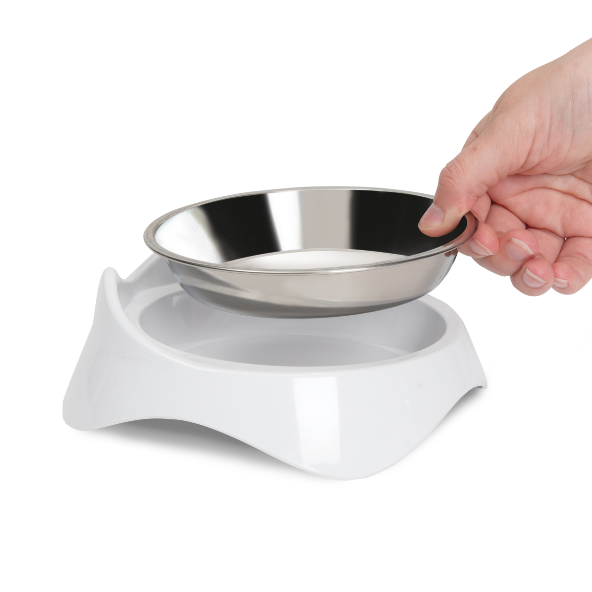 Catit Pixi Dual Feeding Feeding Dish - White