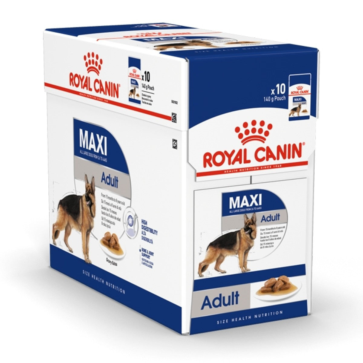 Size Health Nutrition Maxi Adult (WET FOOD - Pouches) 10 x 140g