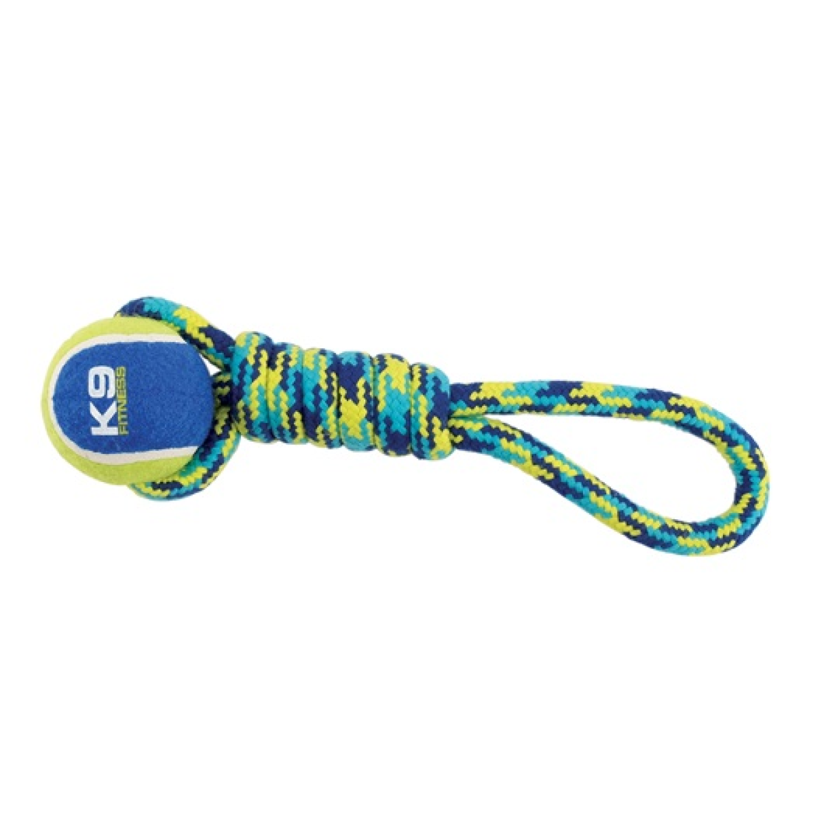 K9 Fitness by Zeus Tennis Ball Rope Tug - 23 cm