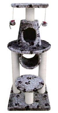 Thumbnail for BONALTI Cat Play Tower Grey with Paw Print