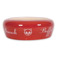 Thumbnail for No Waste Ceramic Cat Bowl Buffet - Red 300ml