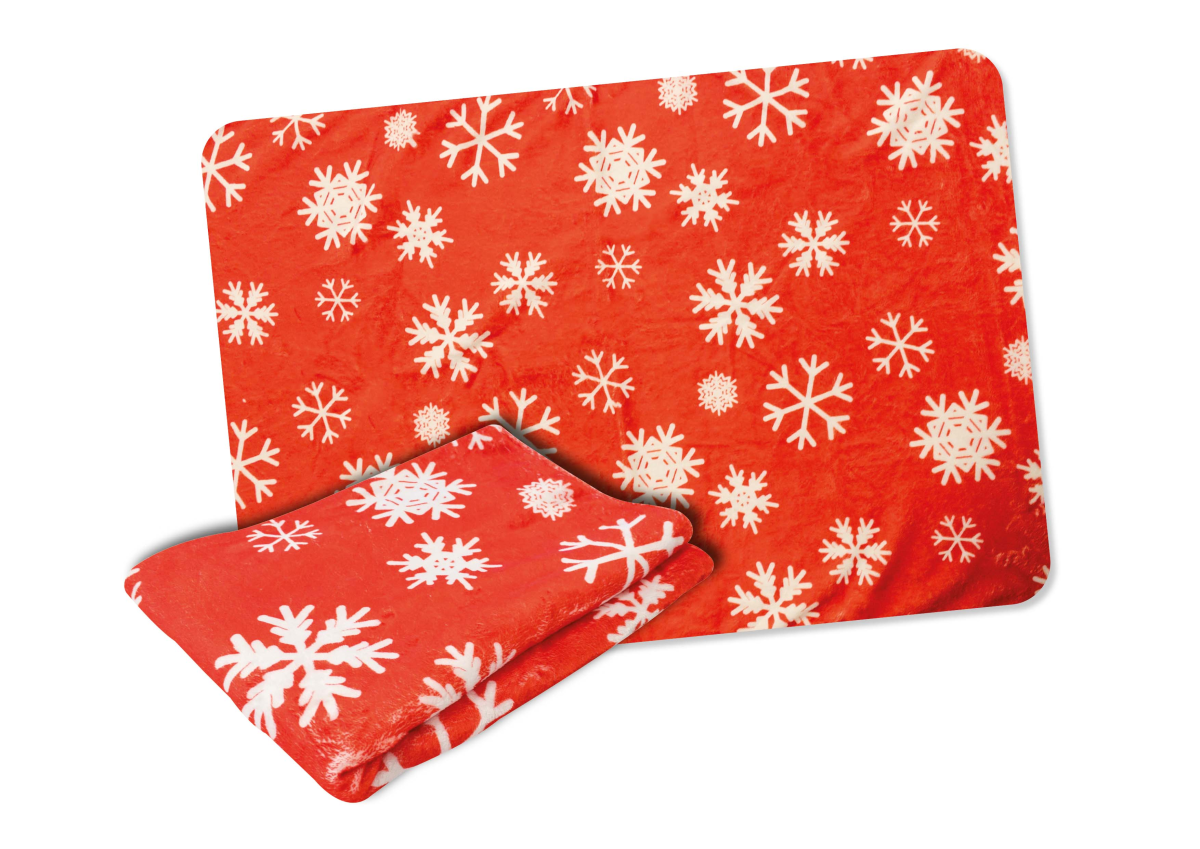 CHRISTMAS BLANKET RED SNOW 100X70 cm