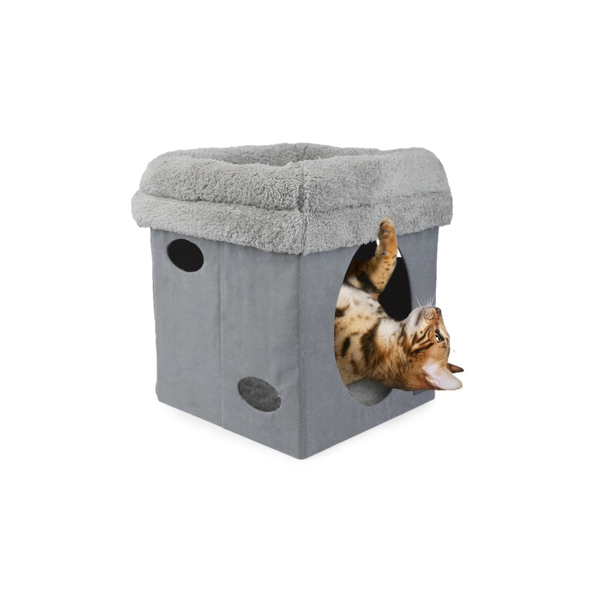 Lambswool 2 in 1 Cat Castle - Grey