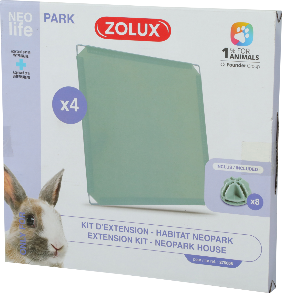 Extension Kit With 4 Solid Panels For Neolife Rabbit Neopark