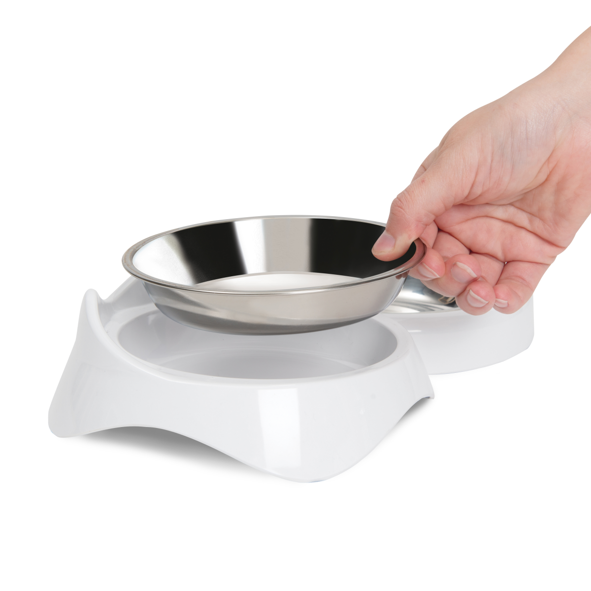 Catit Pixi Dual Feeding Dish - White