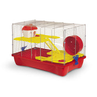 Thumbnail for H10 Hamster Cage - 58 x 32 x 26 cm/3 cages/Yellow & Red