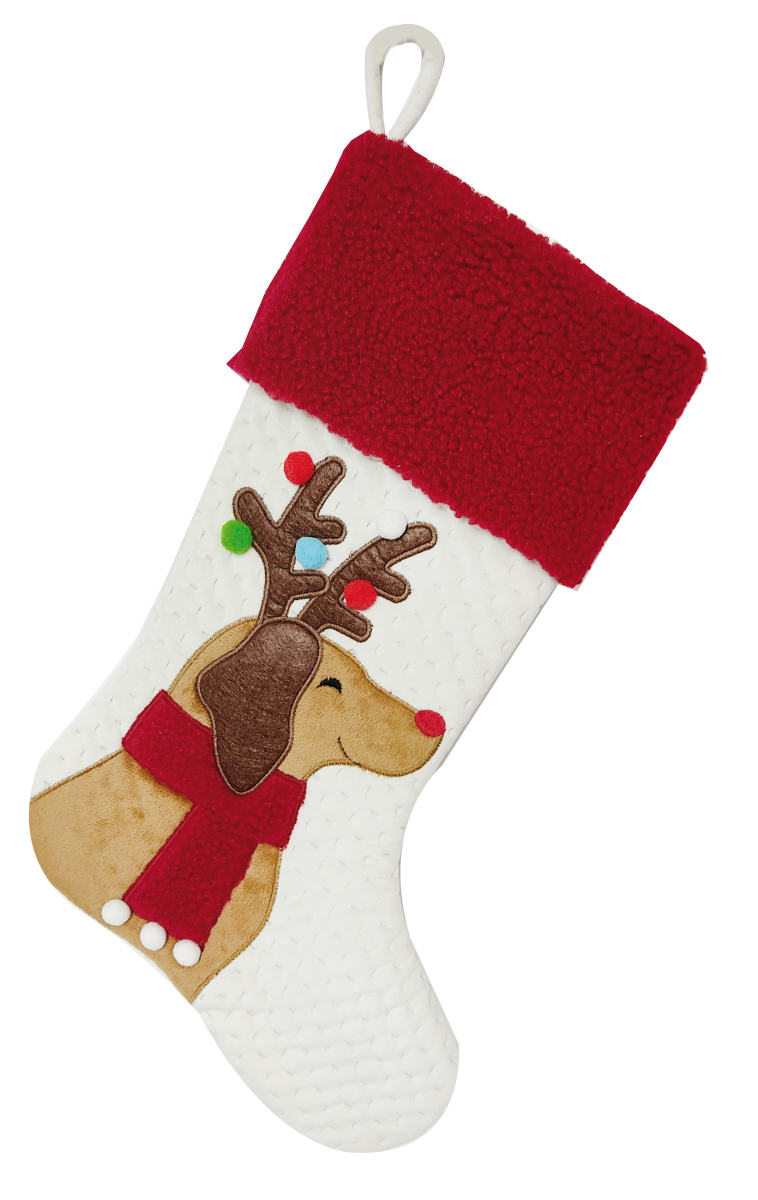 CHRISTMAS SOCK DOG 44 x 28 cm