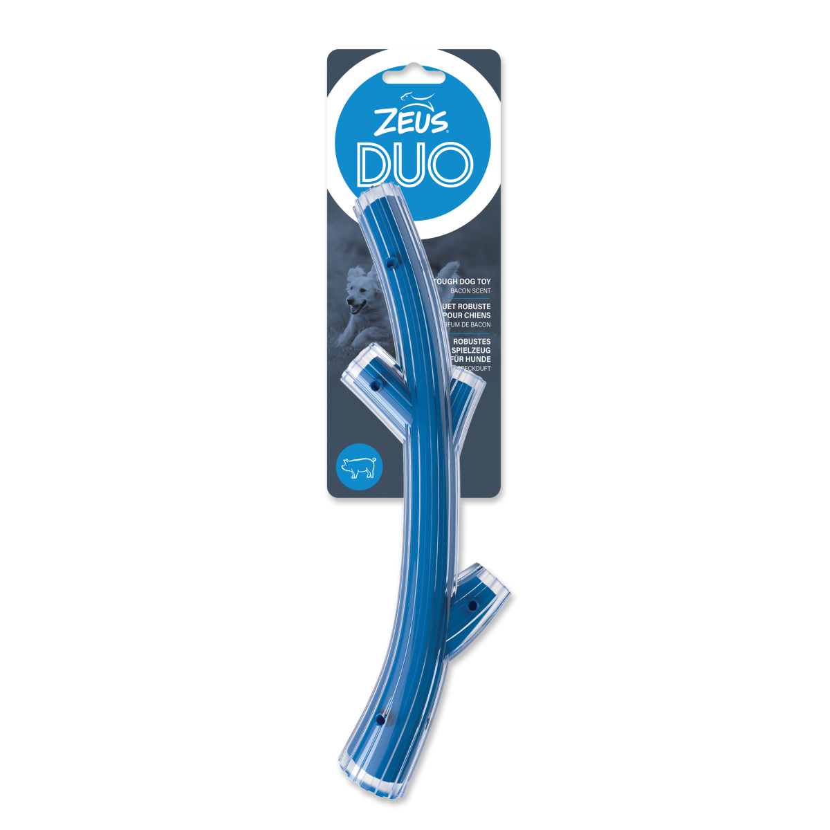 Zeus Duo Stick, 30cm, Blue, Bacon Scent