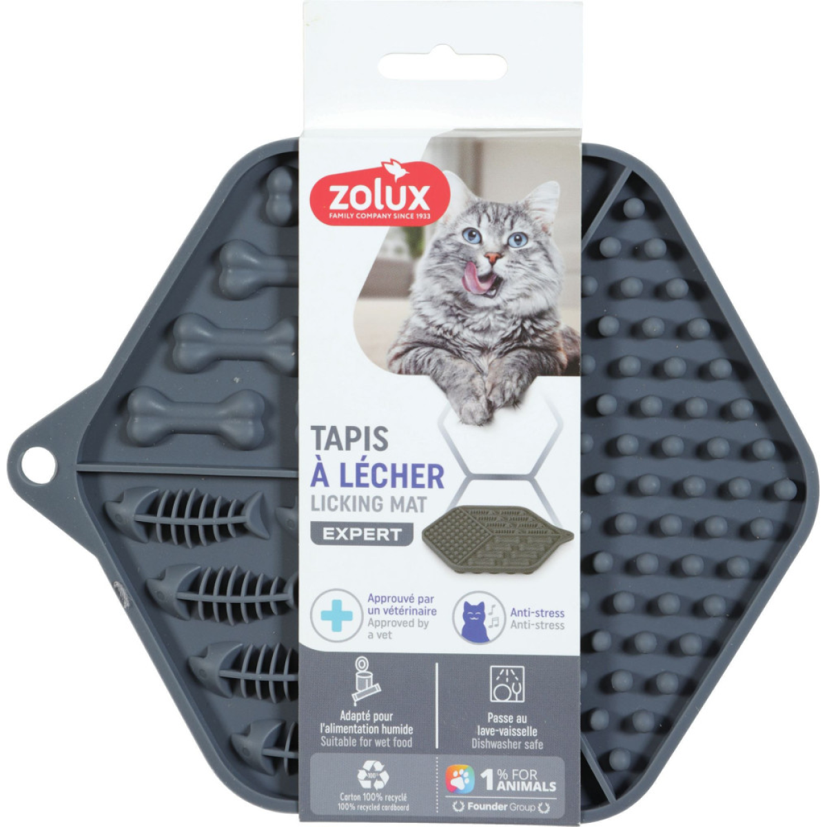 Silicone Cat Licking Mat, Grey