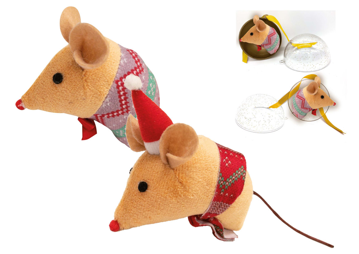 CHRISTMAS CAT TOY HOLIDAY MOUSE 9 cm