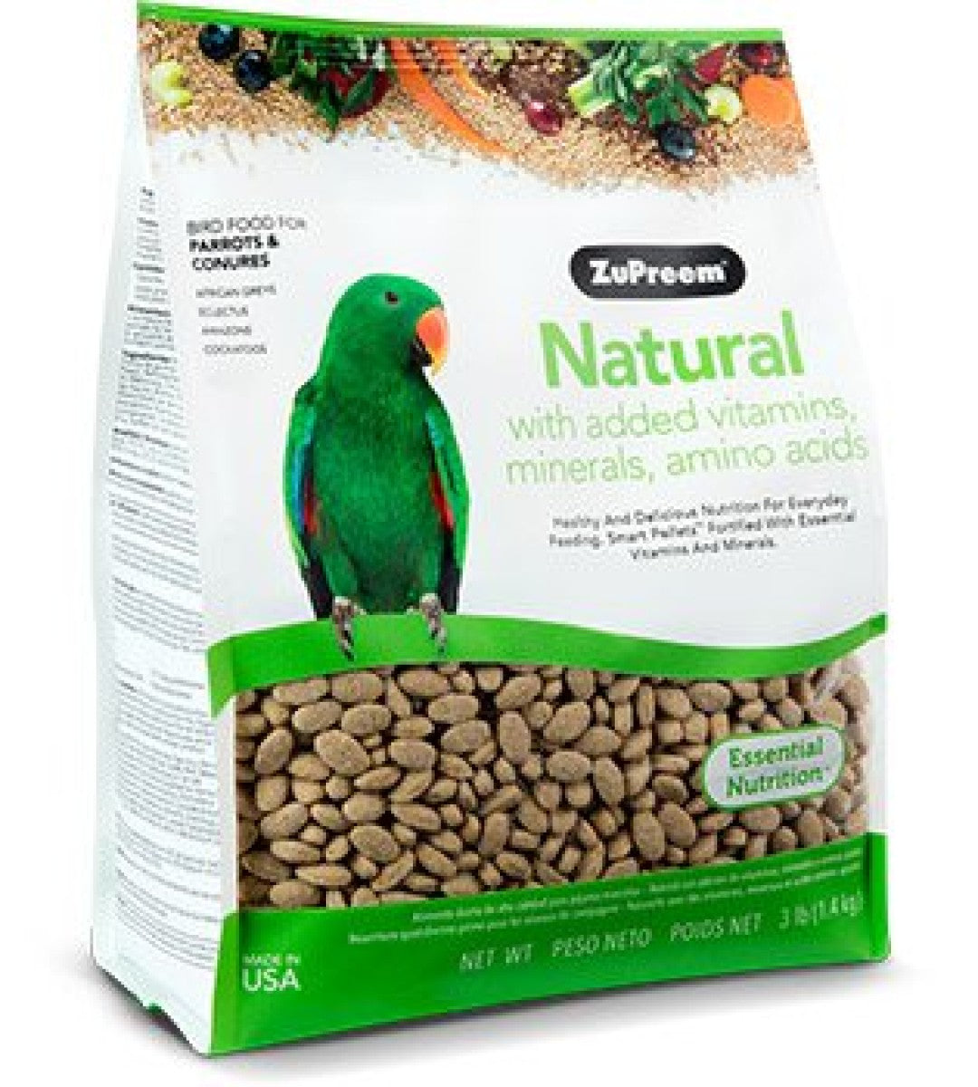 Natural Avian Diet Parrots & Conures 3lb (1.36kg)