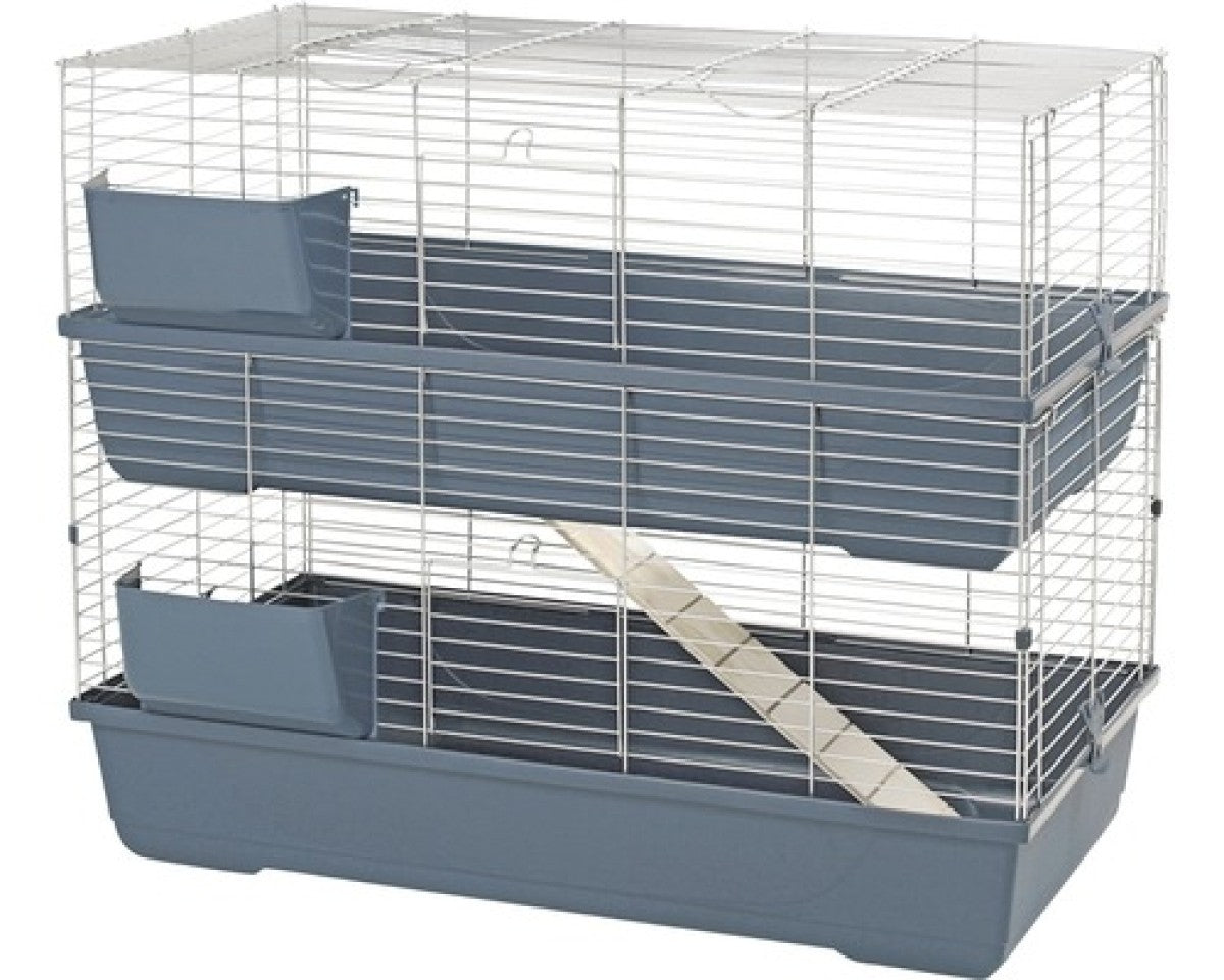 Maxi Baldo Twin Rabbit Cage - 100 x 53 x 96 cm/Blue