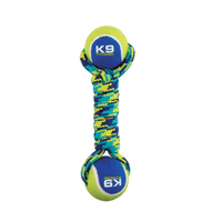 Thumbnail for K9 Fitness by Zeus Double Tennis Ball Rope Dumbbell - Medium - 6.35 cm