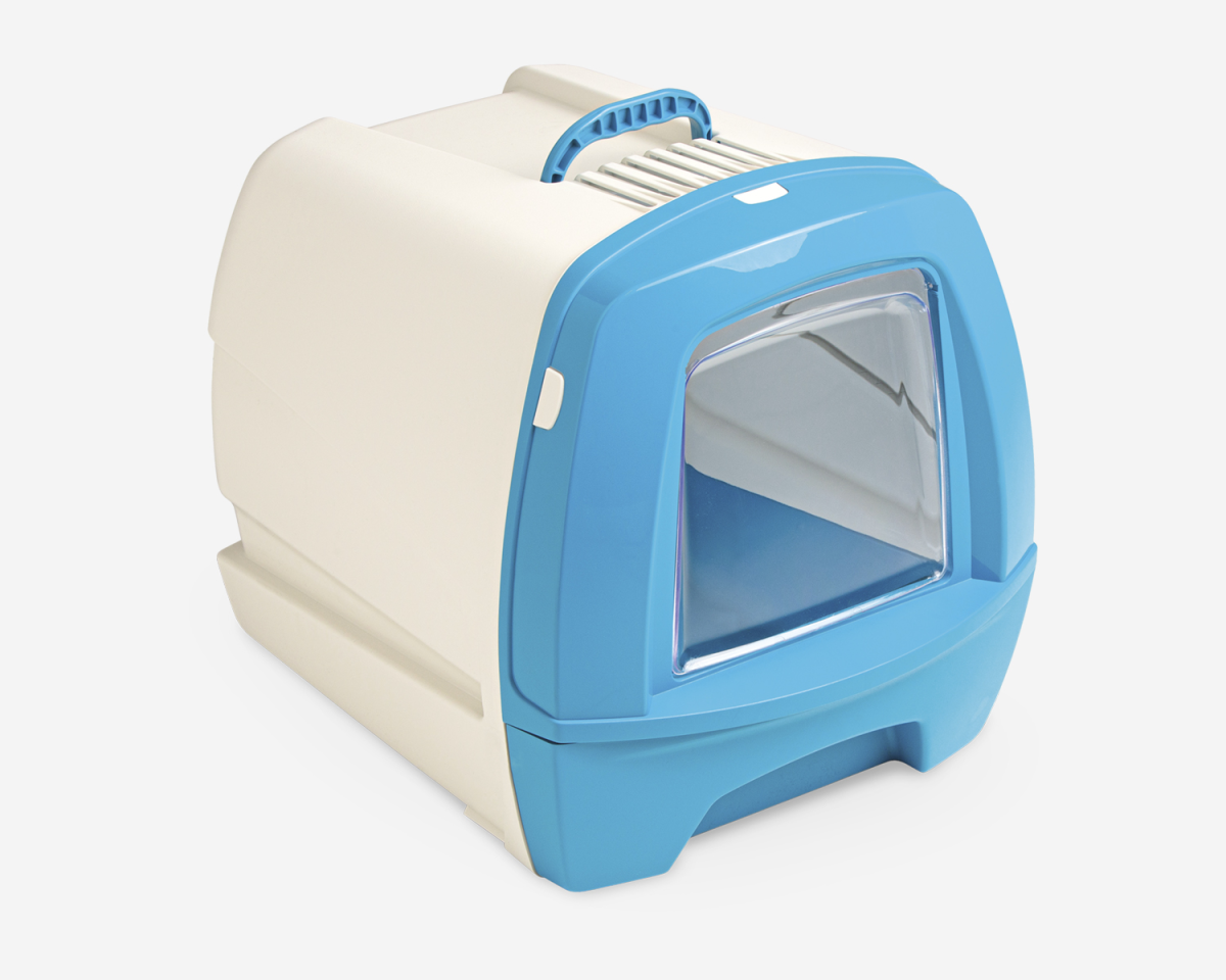 80's Cat Litter Box with Drawer - 50 x 40 x 42 cm/Blue