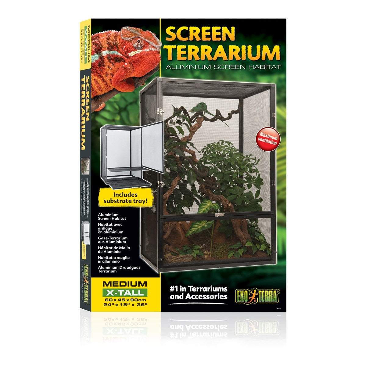 Exo Terra Screen Terrarium - Medium/X-Tall 60 x 45 x 90cm