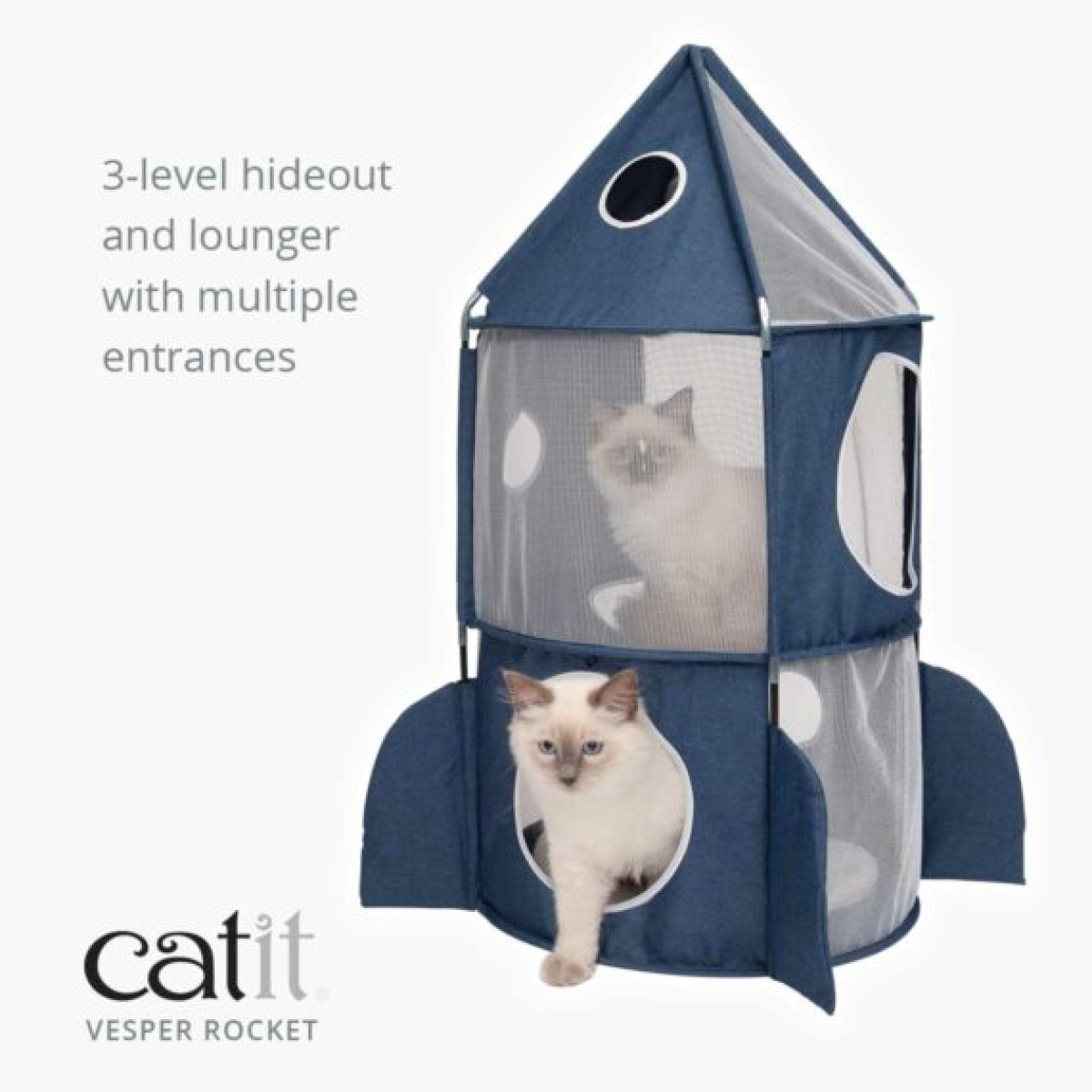 Catit Vesper Cat Tower Rocket - Blue/50x50x90 cm