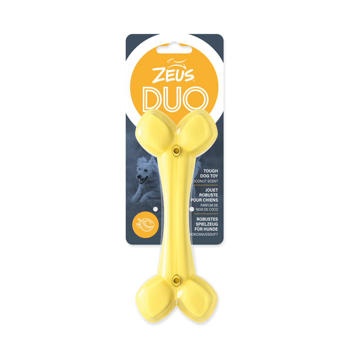 Zeus Duo Bone, 18cm, Yellow, Coconut Scent