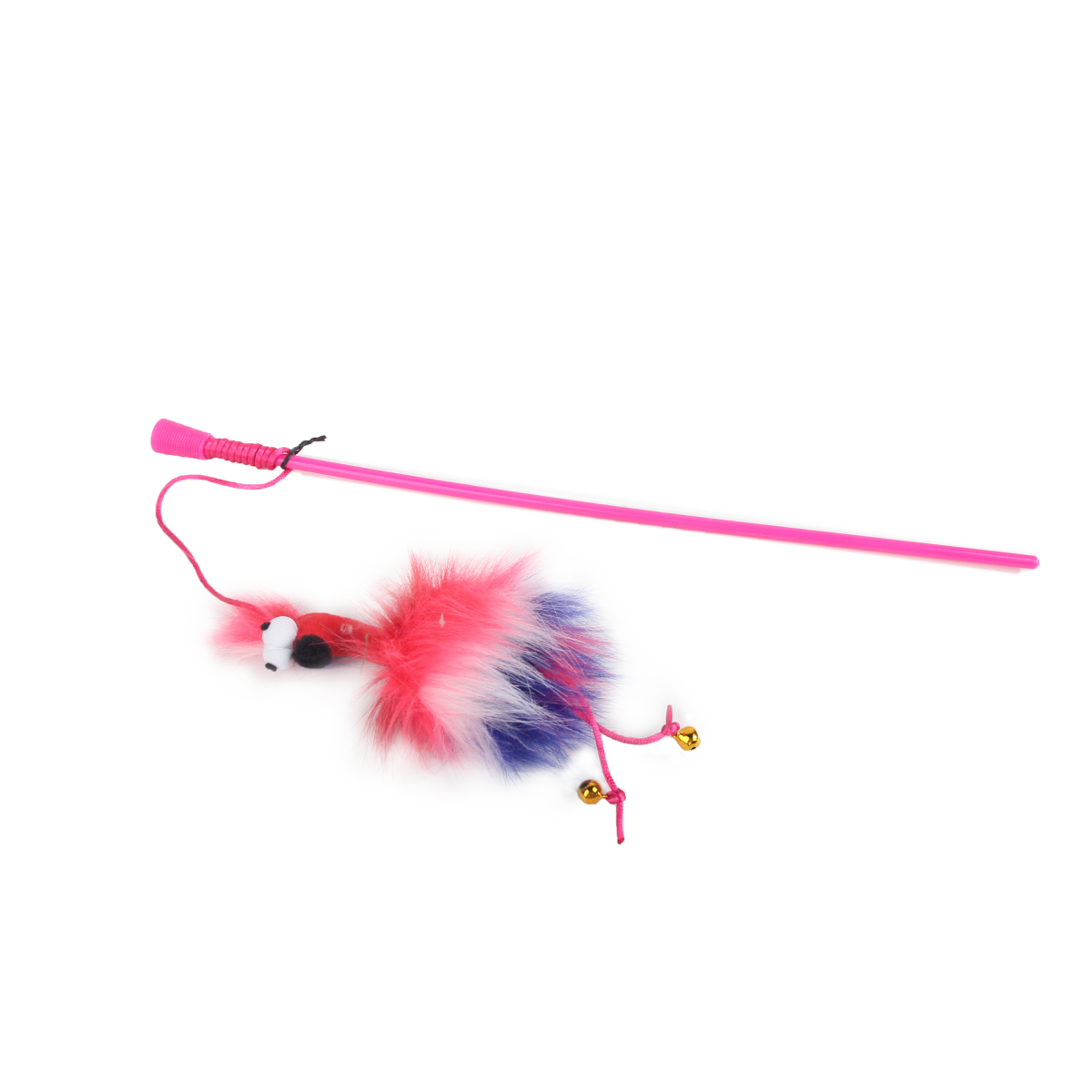 Furry Ball - Fluffy Bird Wand - Red