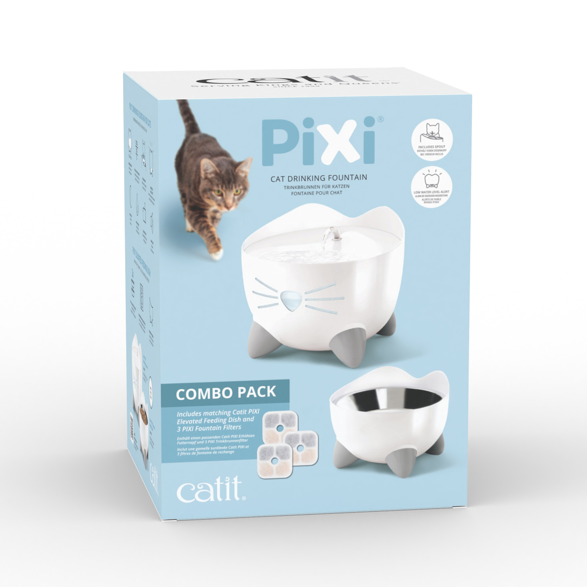 CatIt Pixi Drinking Fountain - Combo pack/White