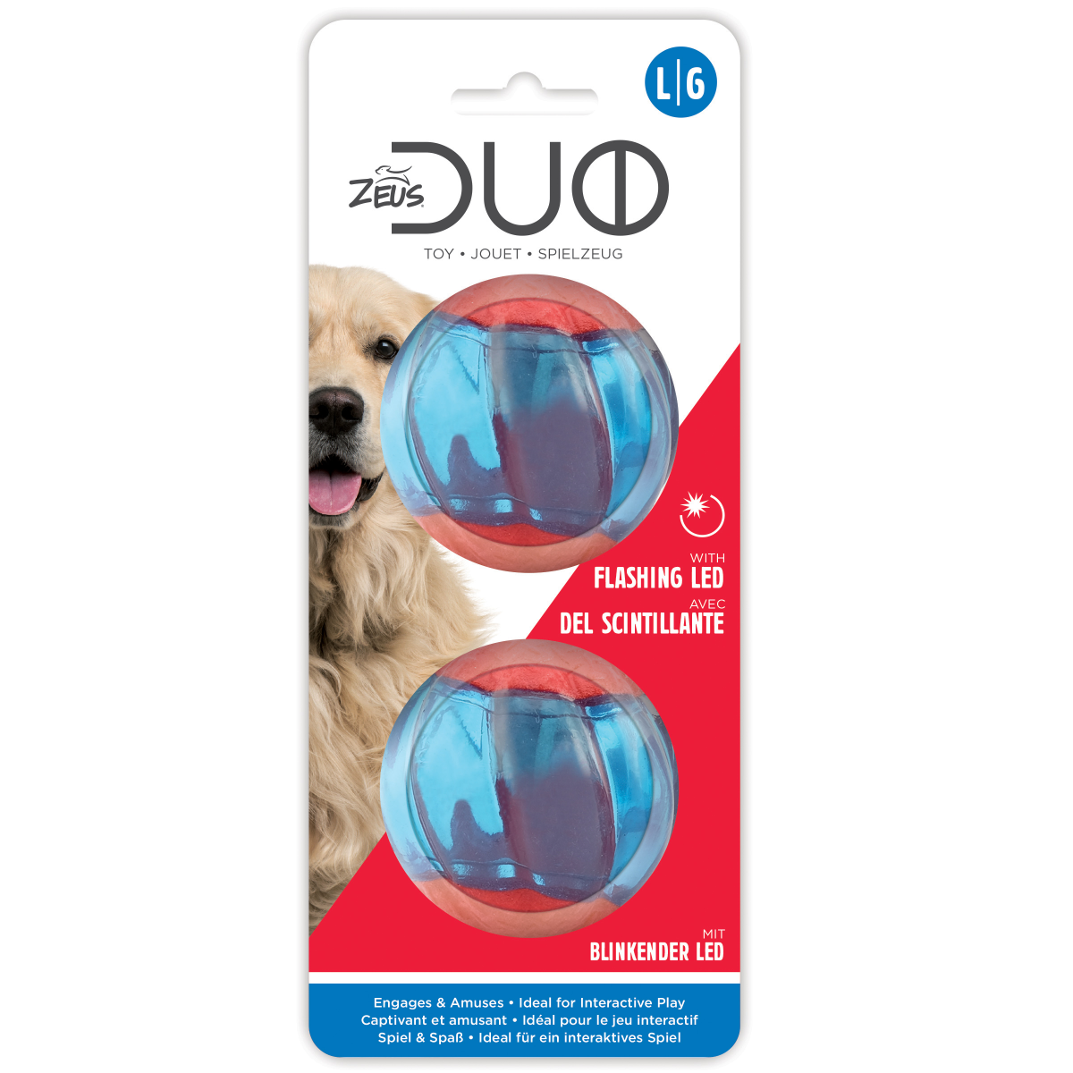 Zeus Duo Ball, 6.3cm with LED, 2pk