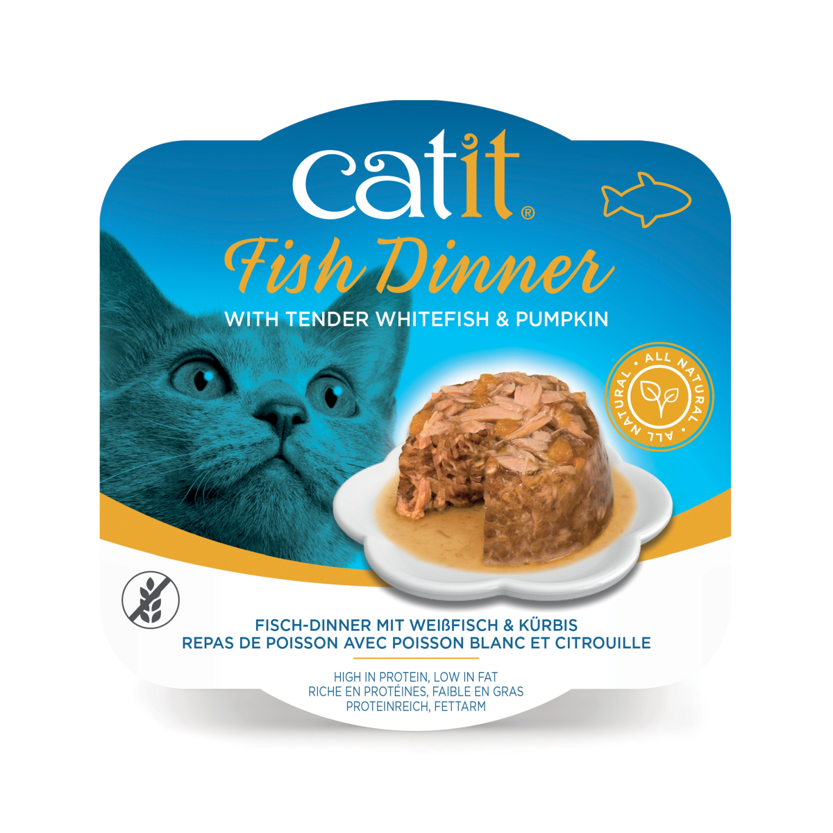 Catit Fish Dinner, Whitefish & Pumpkin 80 g, 6pcs/box