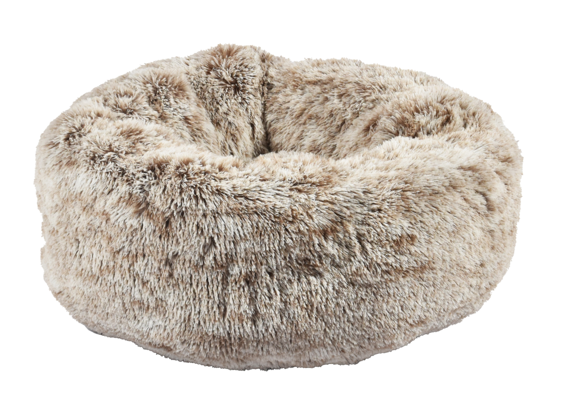 Donut Furry Pet Bed - Grey / Small