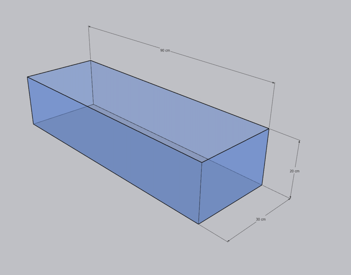 Dymax Shallow Aquarium 90CM X 30CM X 20CM (6 MM)