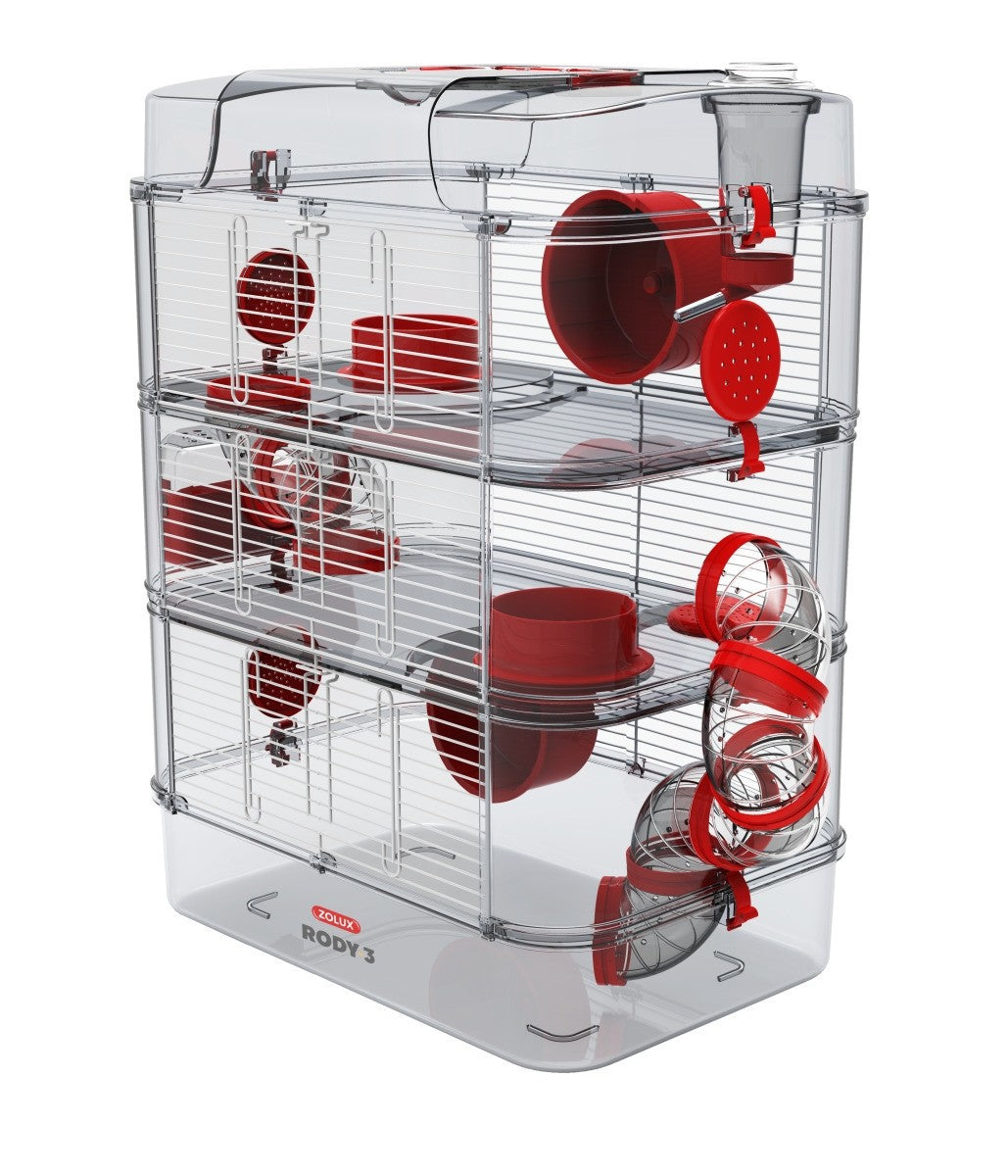 RODY 3 TRIO RODENT CAGE GRENADINE - RED