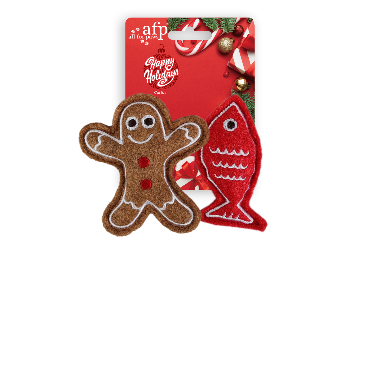 Happy Holiday - 2 pack Gingerbread Man & Fish