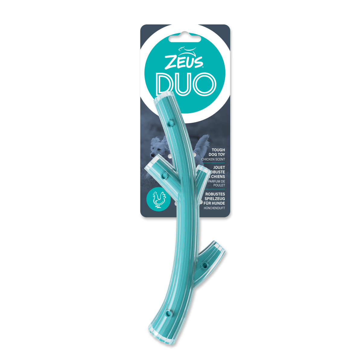 Zeus Duo Stick 23cm Turq. Chicken Scent