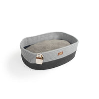 Thumbnail for Oval Rope Cat Bed Grey