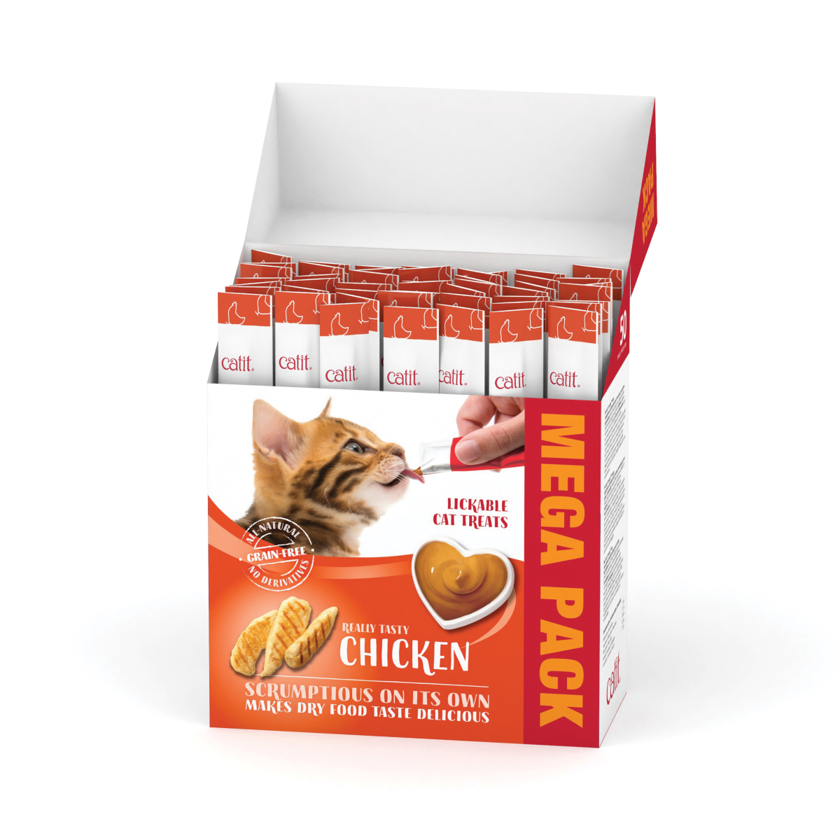 Catit Creamy Treats Mega Pack Chicken, 50 tubes/box