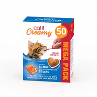 Thumbnail for Catit Creamy Treats Mega Pack Salmon with Prawn, 50 tubes/box