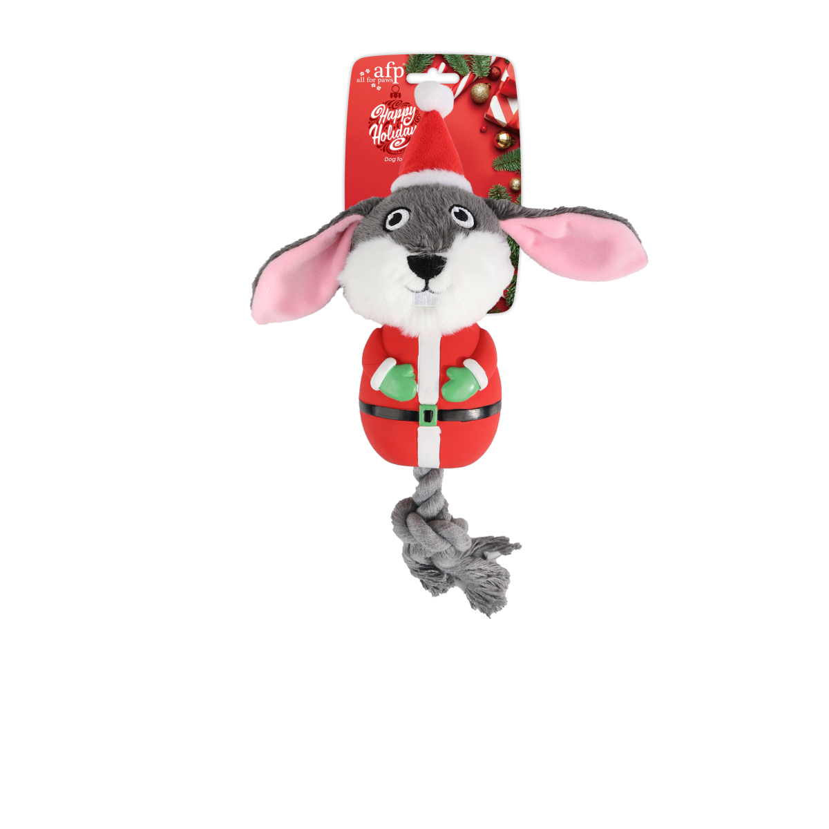 Latex Christmas Rope Buddy - Bunny Santa